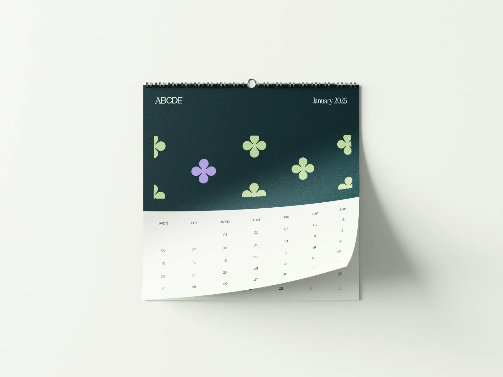 absihdee (ABCDE) calendar mockup
