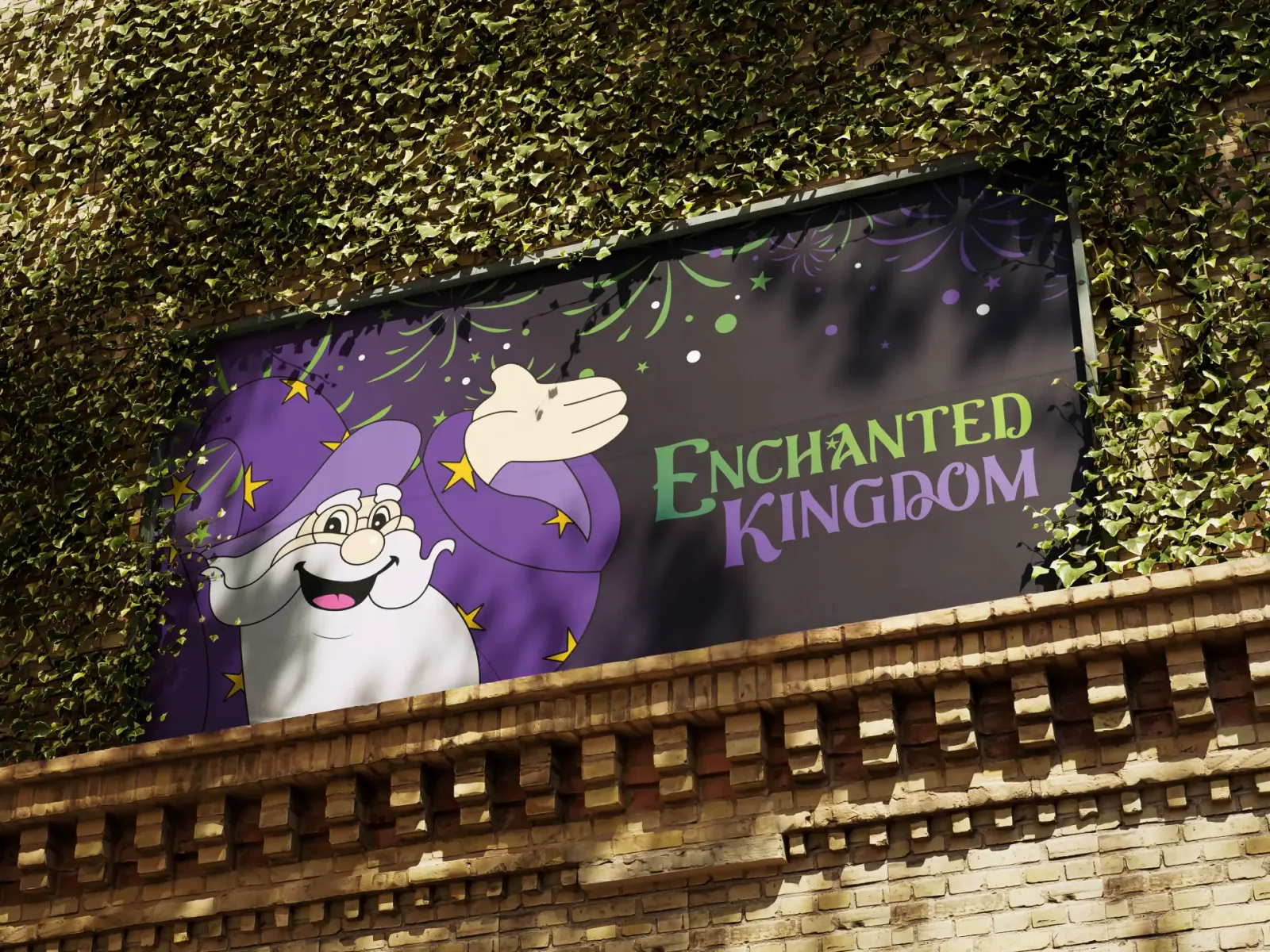Enchanted kingdom banner mockup