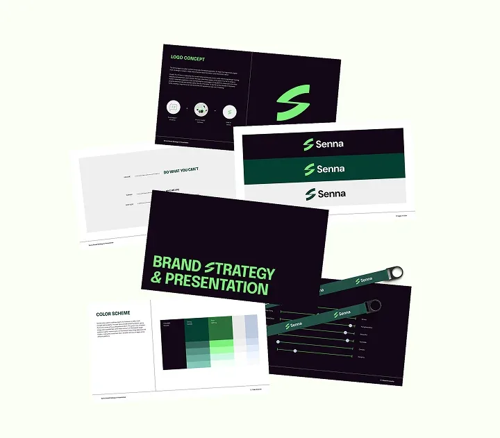 Brand strategy presentation mockups