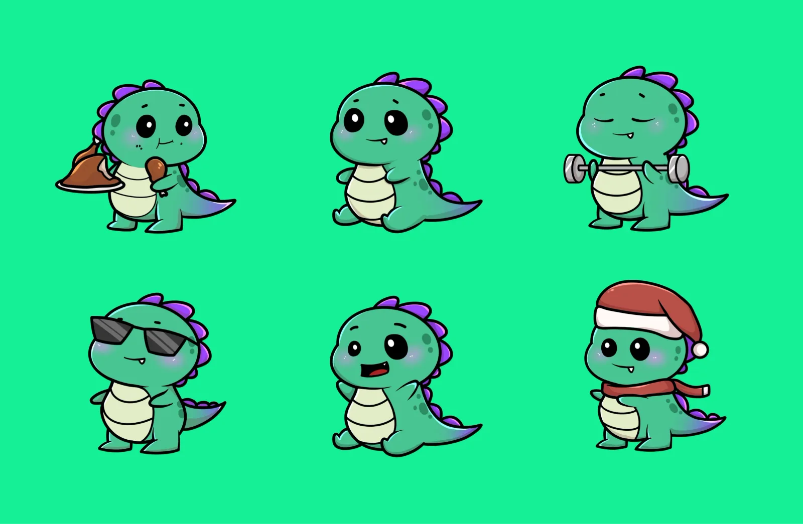 Trex solana mascot sticker colection